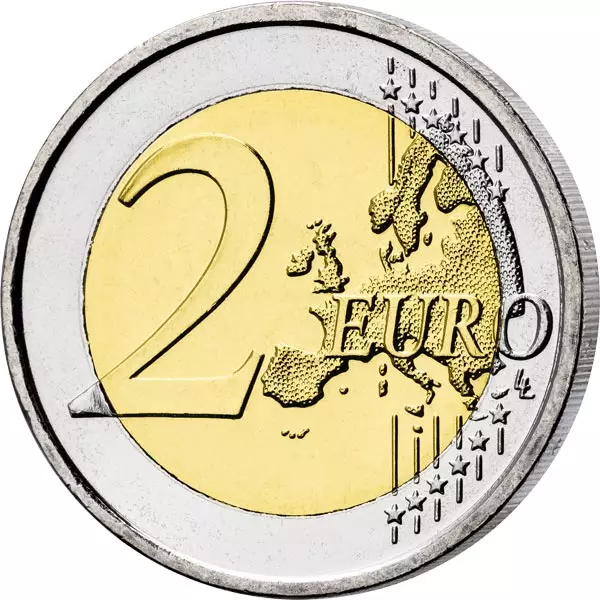 2 Euro Italien Toskana 2021 mit Farb-Applikation