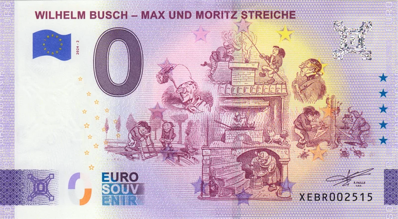 0-Euro-Banknote BRD Wilhelm Busch - Max und Moritz Streiche 2024