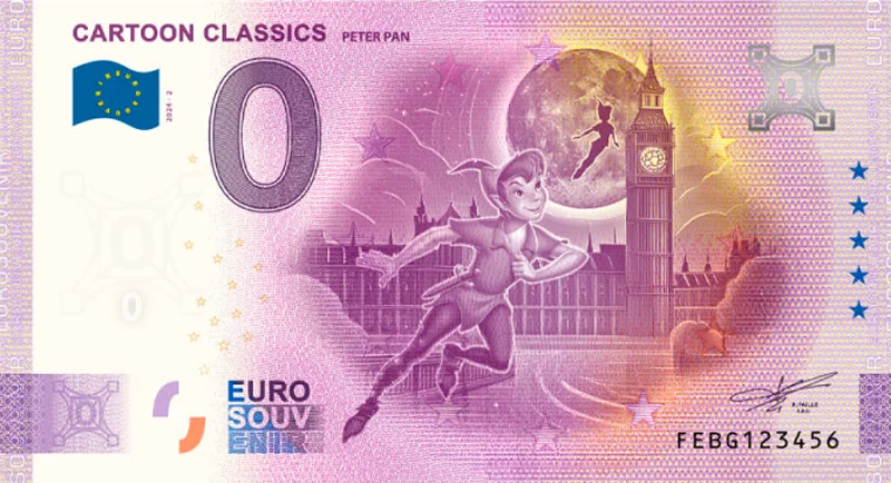 0-Euro-Banknote Malta Cartoon Classics - Peter Pan 2024