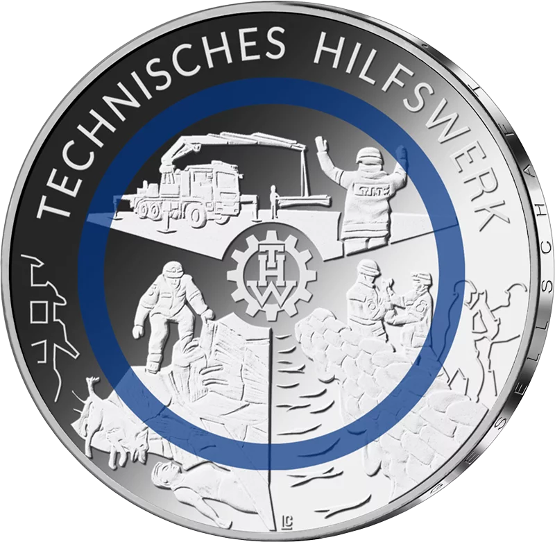 10 Euro BRD Technisches Hilfswerk 2025 Stempelglanz