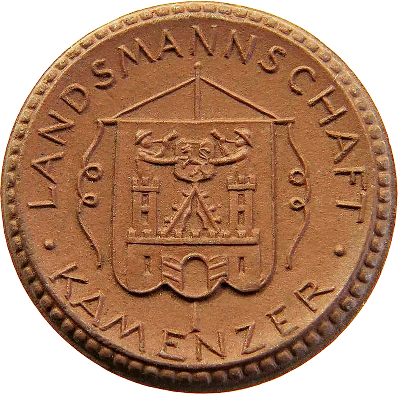 Porzellanmedaille Dresden auf die Kamenzer Landsmannschaft 1922