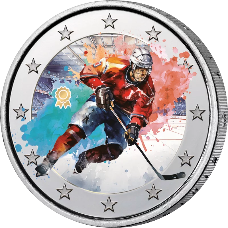 2-Euro-Künstlerausgabe Sport Eishockey