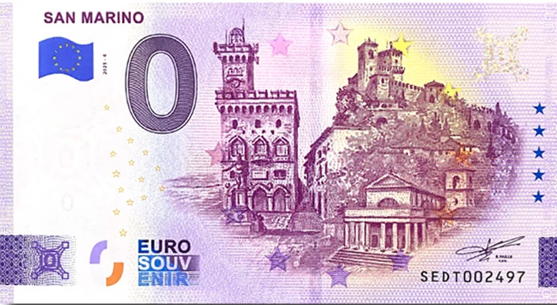 0-Euro-Banknote Italien San Marino 2025