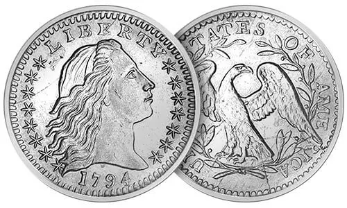 Vorder- und Rückseite des Liberty Dollars, einer der teuersten Münzen der Welt