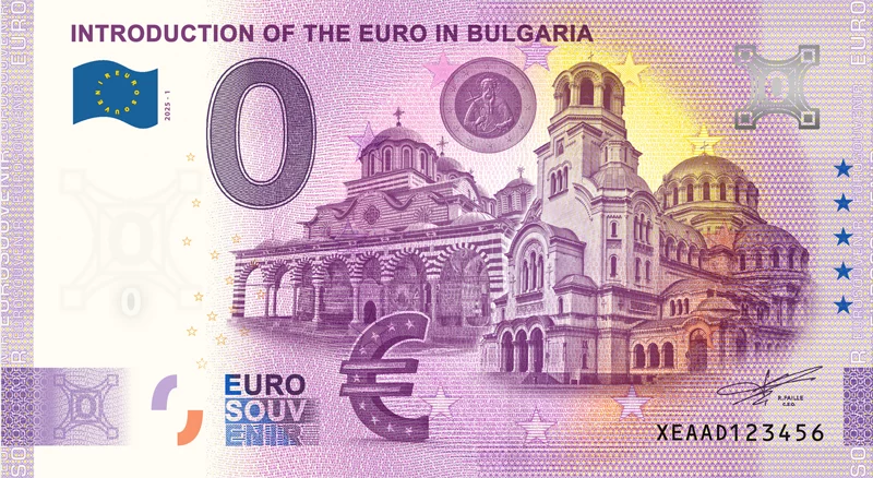 0-Euro-Banknote Euro-Einführung Bulgarien