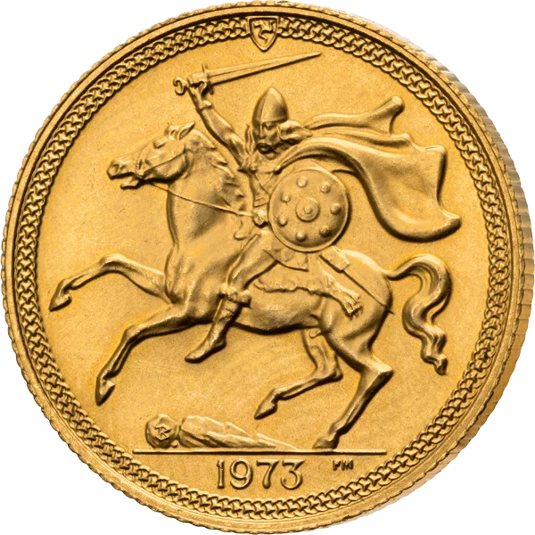 1 Pound Isle of Man Viking Warroir - Queen Elizabeth II. 1973-1983