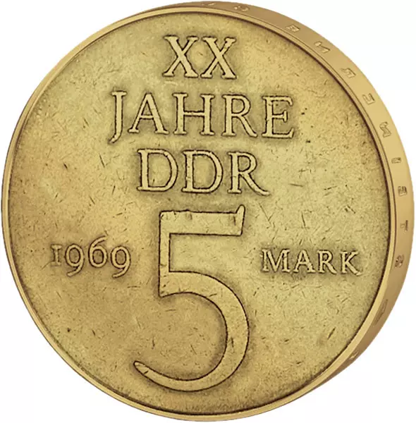 5 Mark DDR 20 Jahre DDR 1969 vorzüglich