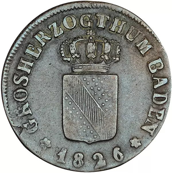 1/2 Kreuzer Baden Großherzog Ludwig 1822-1826