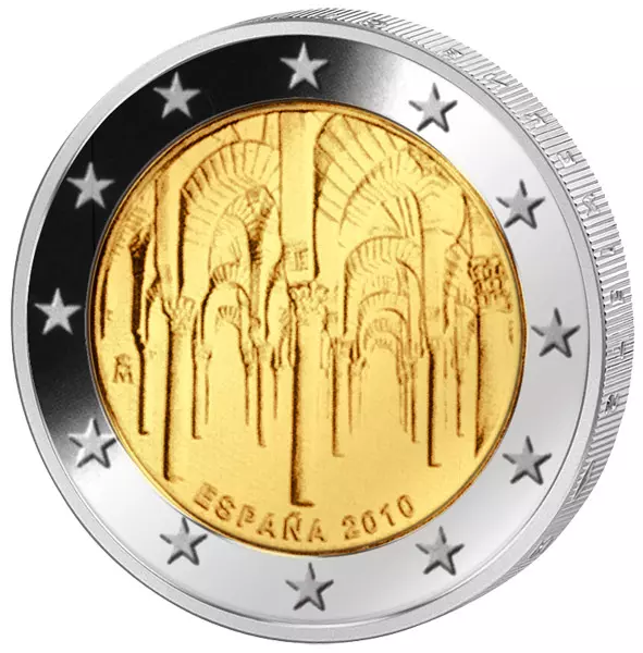 2 Euro Spanien Kathedrale von Córdoba 2010 Polierte Platte