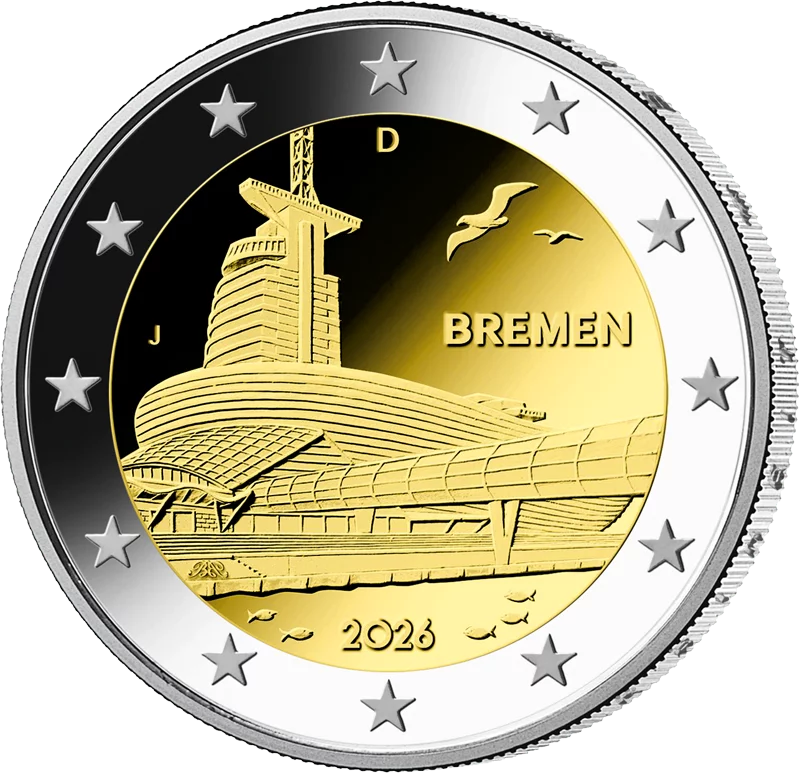 5 x 2 Euro BRD Bremen - Klimahaus Bremerhaven 2026 prägefrisch (A-J)