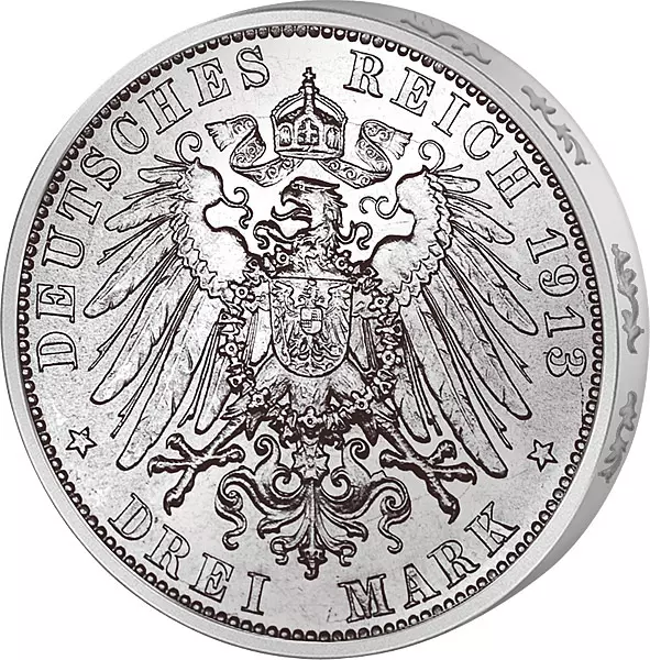 3 Mark Preußen Regierungsjubiläum Kaiser Wilhelm II. 1913 vorzüglich 3 Mark Preußen Regierungsjubiläum Kaiser Wilhelm II. 1913 vorzüglich