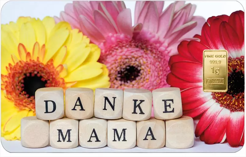 1 Gramm Gold Heimerle & Meule Finecard - Danke Mama