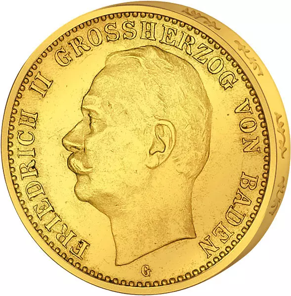 20 Mark Baden Großherzog Friedrich II. 1911-1914 20 Mark Baden Großherzog Friedrich II. 1911-1914