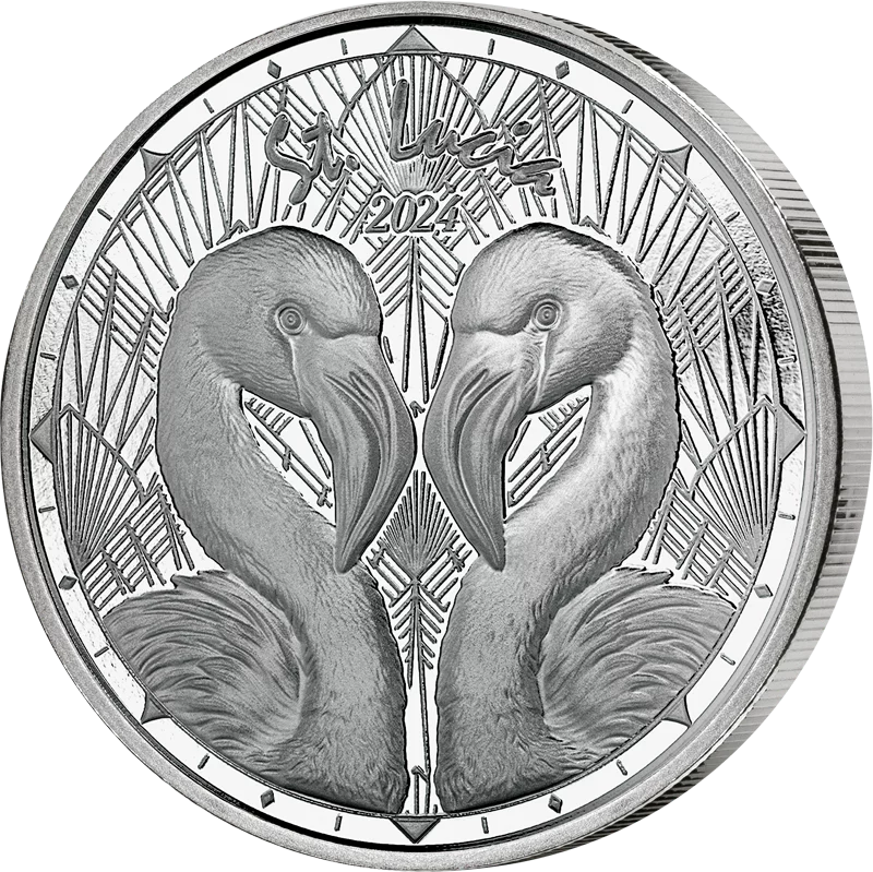 1 Unze Silber St. Lucia Flamingos 2024