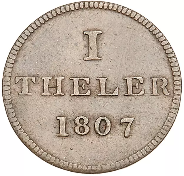1 Theler Frankfurt Judenpfennig 1807