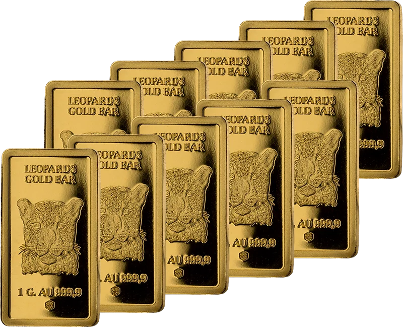 10 x 1 Gramm Gold Gambia Leopards Gold Bar 2025