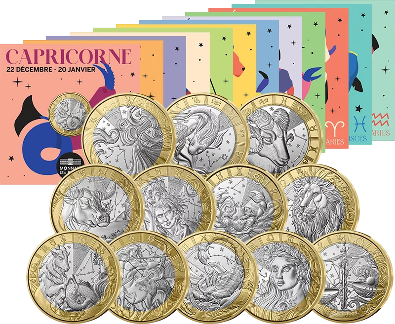 12 x 5 Euro Frankreich Komplett-Kollektion Sternzeichen 2025 12 x 5 Euro Frankreich Komplett-Kollektion Sternzeichen 2025