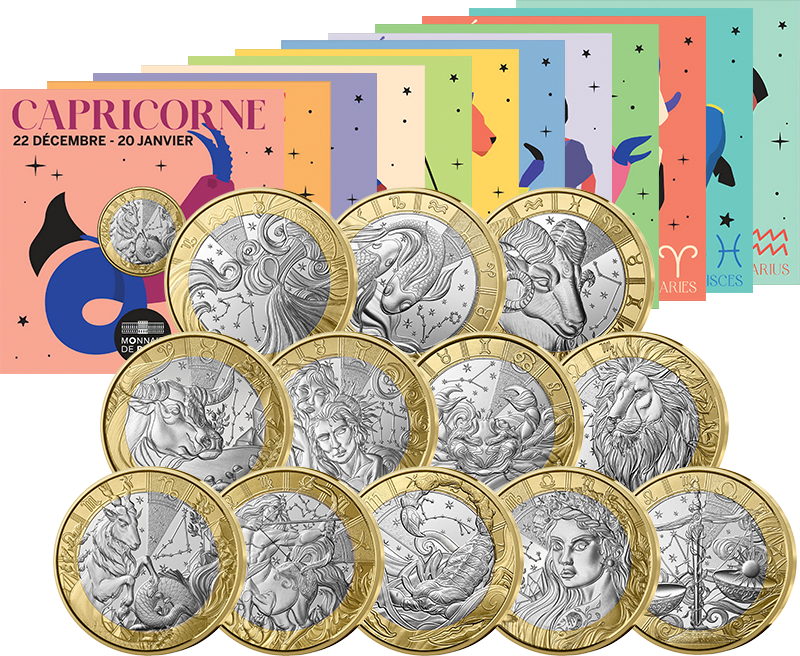 12 x 5 Euro Frankreich Komplett-Kollektion Sternzeichen 2025