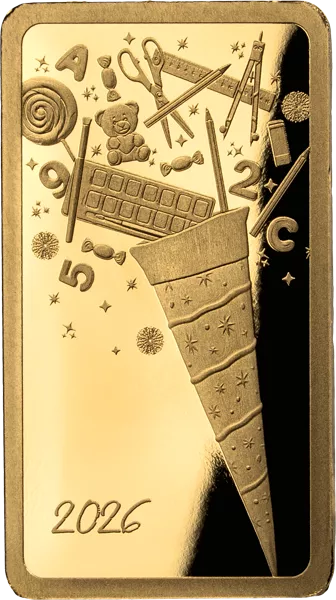 100 Francs Kongo Goldbarren Schulanfang 2026
