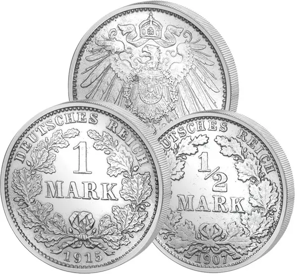 1/2 und 1 Mark Deutsches Kaiserreich - Großer Adler 1/2 und 1 Mark Deutsches Kaiserreich - Großer Adler