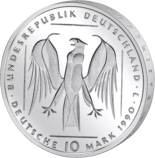 10 DM Münze BRD Deutscher Orden 1990 Stempelglanz