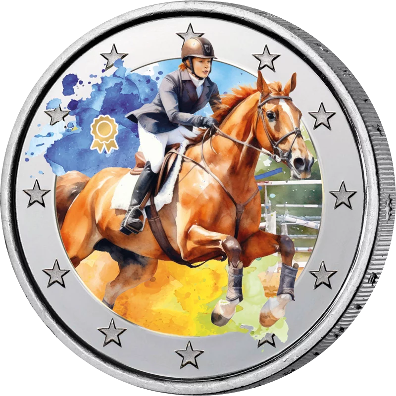 2-Euro-Künstlerausgabe Sport Reiten 2-Euro-Künstlerausgabe Sport Reiten