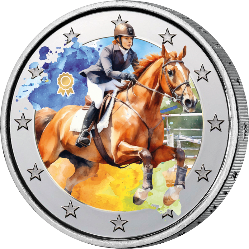 2-Euro-Künstlerausgabe Sport Reiten