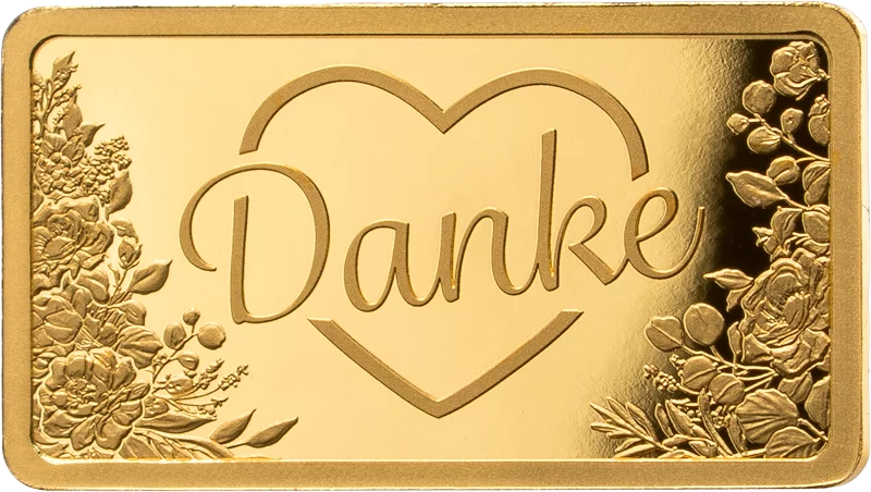 1.000 Francs Goldbarren Danke 2026 in Coin Card
