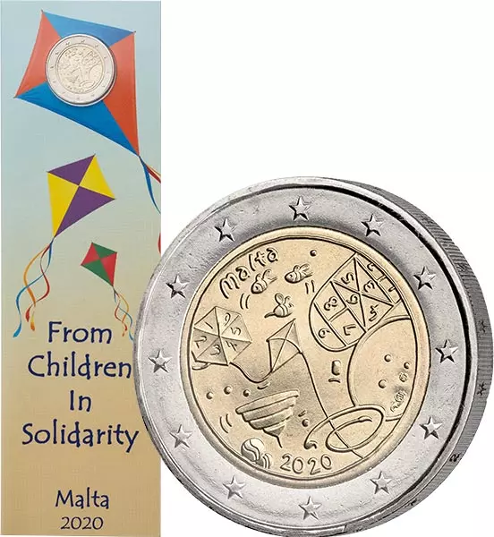 2 Euro Malta Von Kindern mit Solidarität Kinder und Spiele 2020