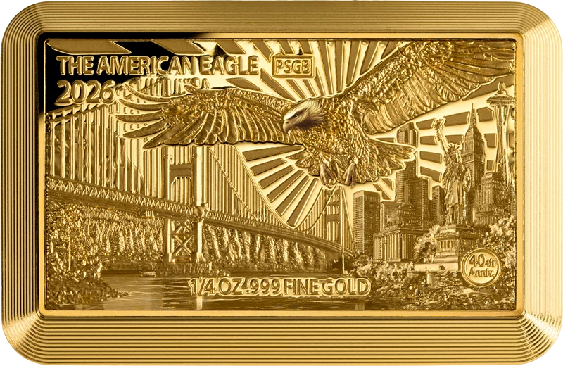 10 Dollars Barbados Premium Size Gold Bar Eagle 2026