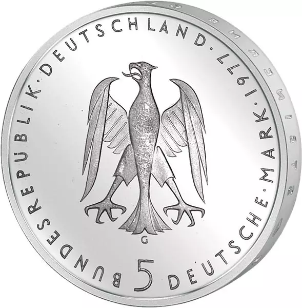 5 DM Münze BRD Heinrich von Kleist 1977