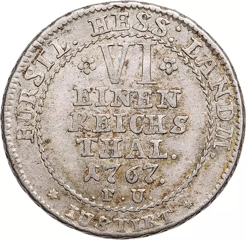 1/6 Taler Hessen-Kassel Landgraf Freidrich II. 1766 - 1775