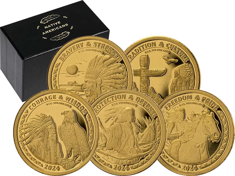 5 x 20 Dollars Liberia Native Americans 2024