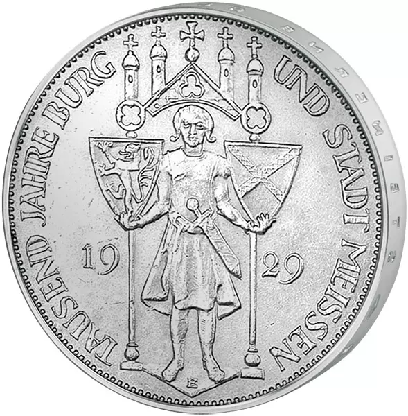 3 Mark Weimarer Republik 1.000 Jahre Meißen 1929 sehr schön bis vorzüglich