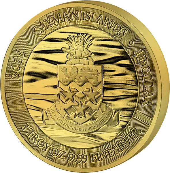 1 Dollar Kaimaninseln Schildkröte 2025 Golden Holographic