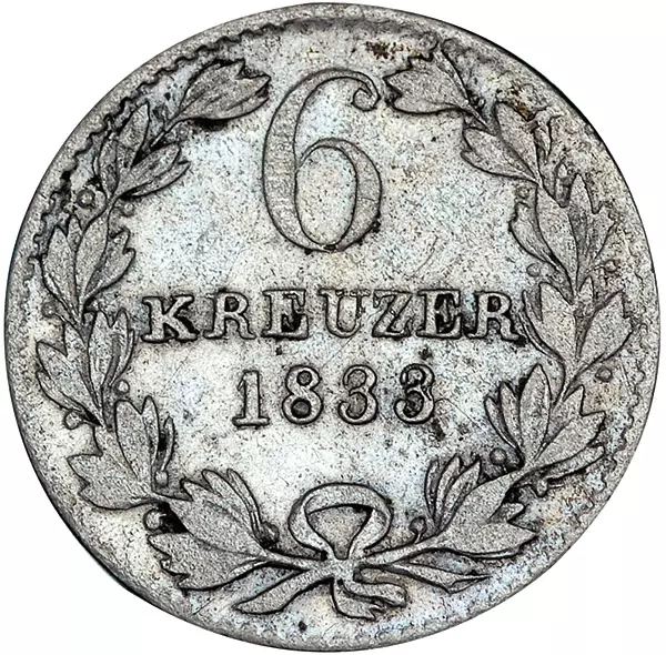 6 Kreuzer Baden Großherzog Leopold 1831-1837