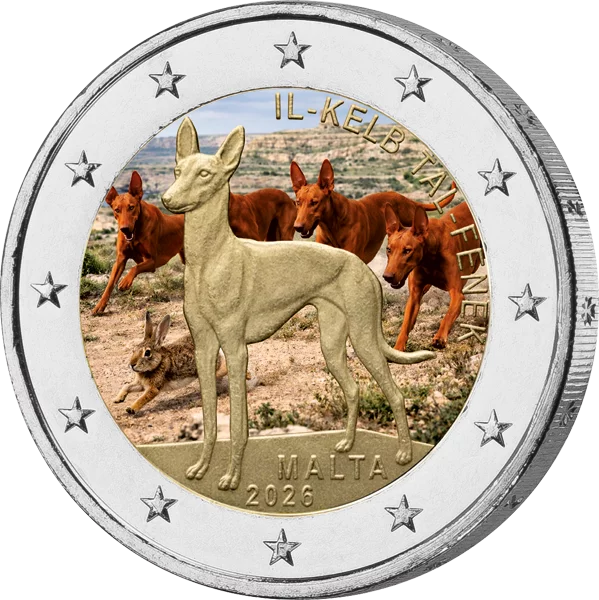 2-Euro-Künstlerausgabe Malta Heimische Spezies - Pharaonenhund 2026