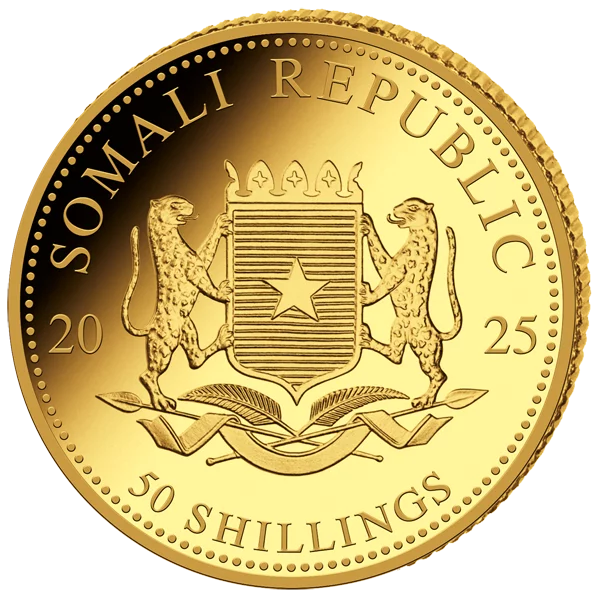 1/25 Unze Gold Somalia African Wildlife - Elefant 2025