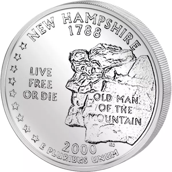 Quarter Dollar 25 Cents USA New Hampshire 2000 Quarter Dollar 25 Cents USA New Hampshire 2000