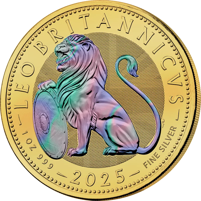 2 Pounds Großbritannien British Lion 2025 Golden Holographic
