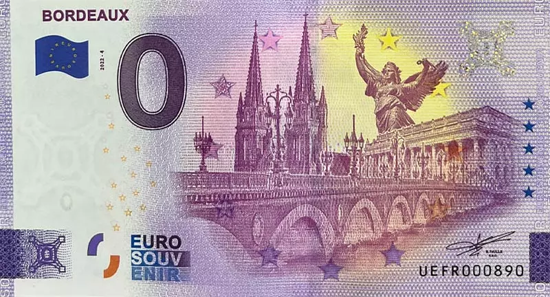 0-Euro-Banknote Frankreich Bordeaux 2022