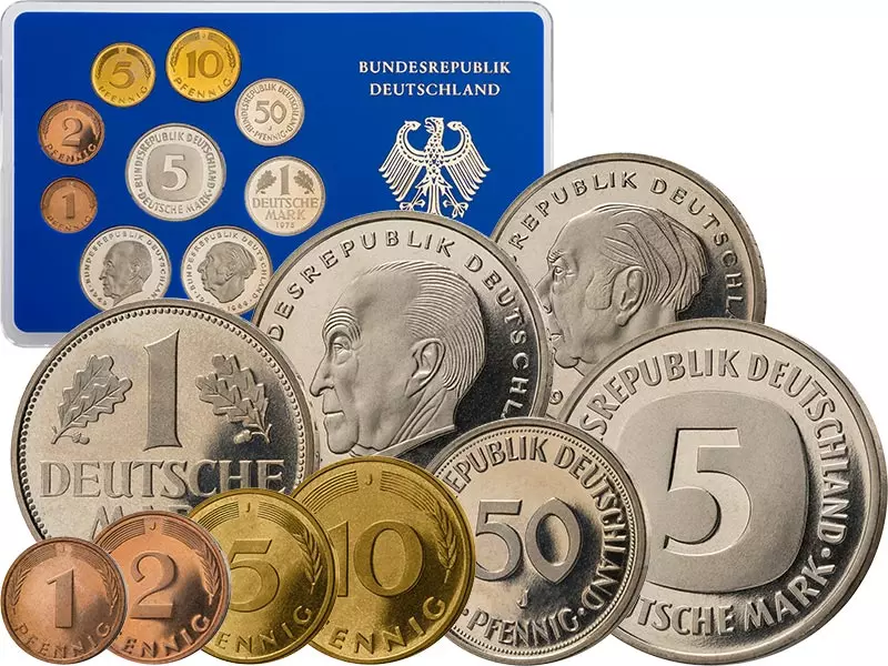 BRD-Kursmünzen-Serie 1974 Polierte Platte
