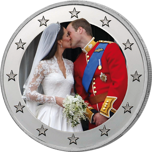 2 x 2-Euro-Künstlerausgaben Kate und William
