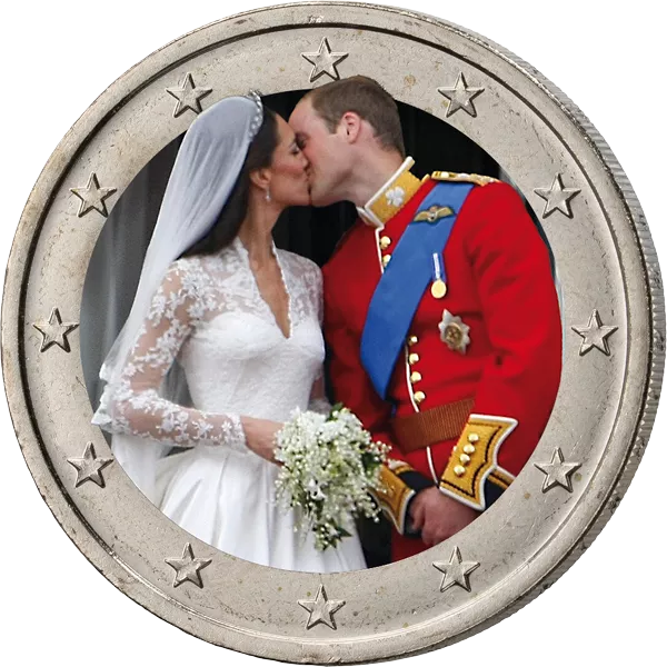 2 x 2-Euro-Künstlerausgaben Kate und William