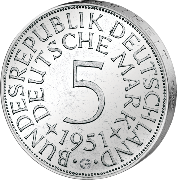 72 x 5 DM BRD Jahrgangs-Kollektion Siberadler 1951-1974 (ohne 1958 J)