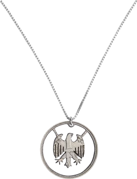 Kette mit Anhänger 1 DM BRD Bundesadler