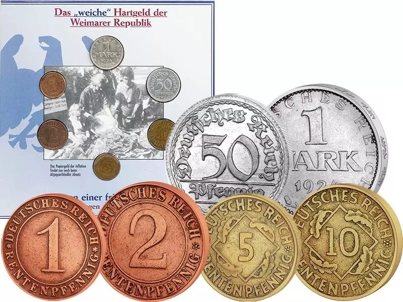 1 Pfennig - 1 Mark Weimarer Republik 1923-1925