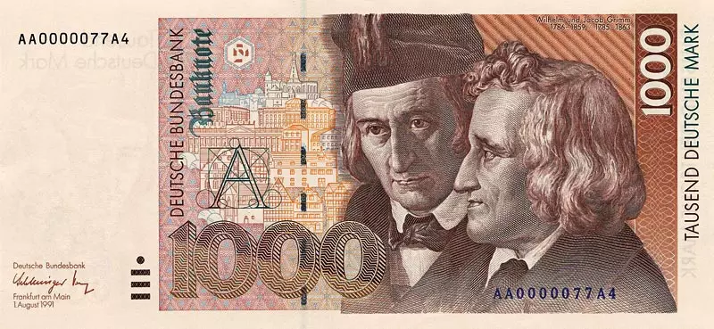 1.000 DM BRD Banknote Gebrüder Grimm 1992-2001