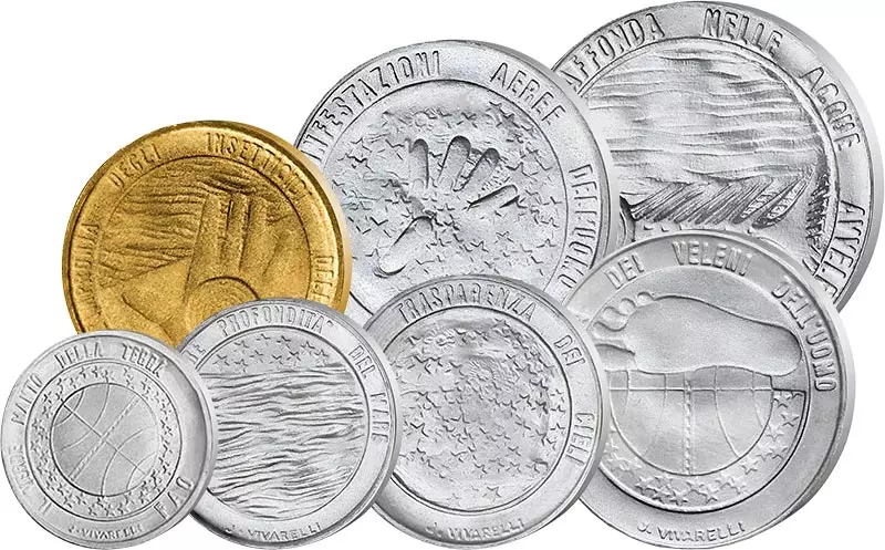 1 - 100 Lire Kursmünzensatz San Marino Schutz der Umwelt 1977
