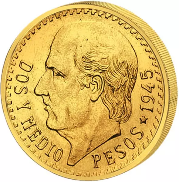 2,5 Pesos Mexiko Miguel Hidalgo 1945